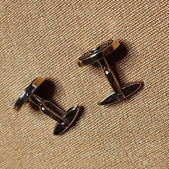 Dunhill cufflinks set Authentic gold plated with black enamel - Picture 12 of 14